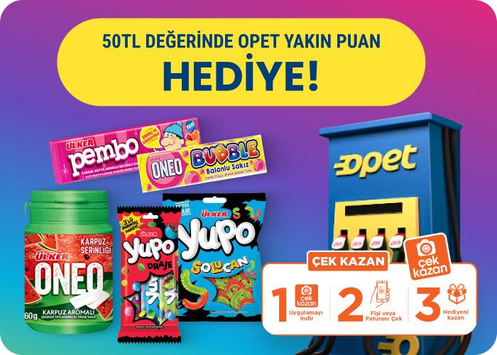 150 TL Ülker Sakız ve Şekerleme Alımına 50 TL  Opet Yakıt Puan Hediye!